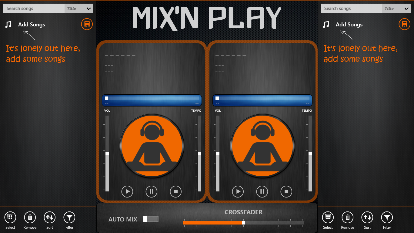 Mix'n Play Classic app screenshot